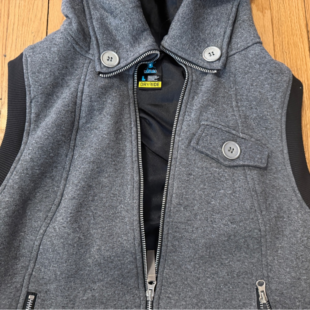 Burton Hooded Sleeveless Vest - Heather Gray - Picture 4 of 7